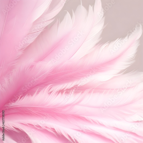 Pink feathers background.  Template. Beautiful. Elegant. Christmas  New Year  Valentine  Mother s Day. Generative art.