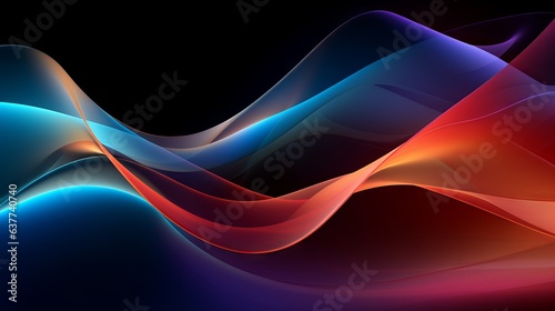 Quantum WaveTracing an abstract style vector image, in the style of shape forms, digitally enhanced, playful use of light and shadow, matte photo, infinity nets, abstract background with waves