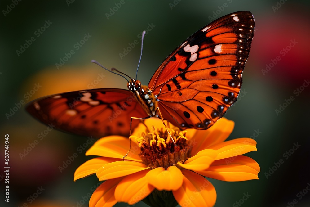 Naklejka premium butterfly on flower made by midjourney