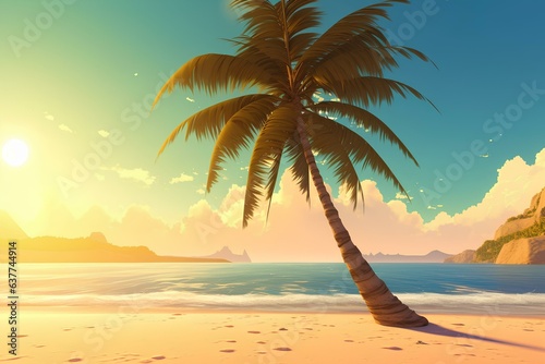 palm trees on the beach made by midjourney