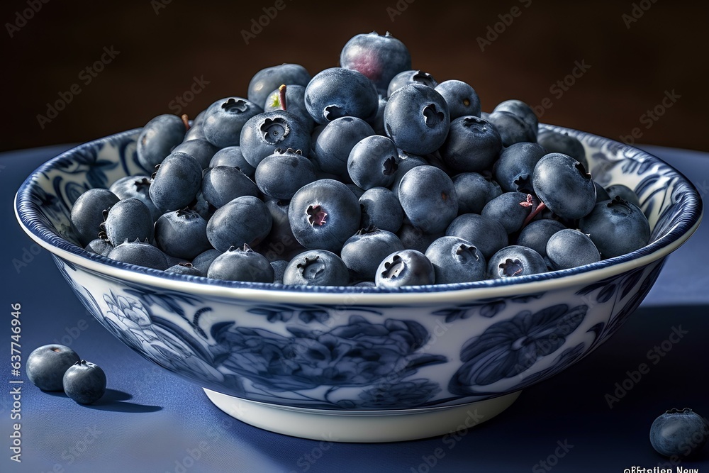 blueberries in a bowl made by midjourney blueberries in a bowl made by midjourney