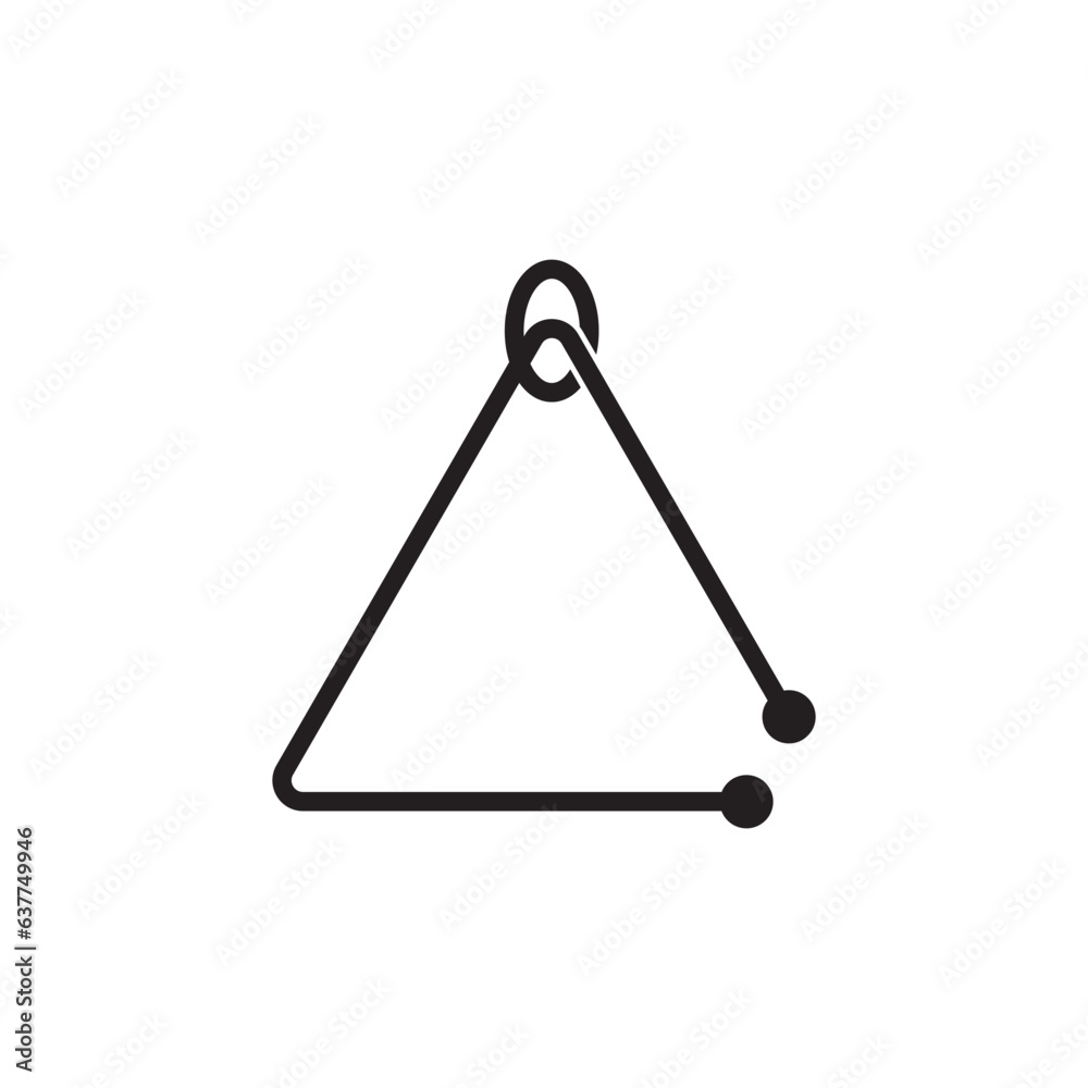 Triangle musical icon vector Triangle musical icon vector