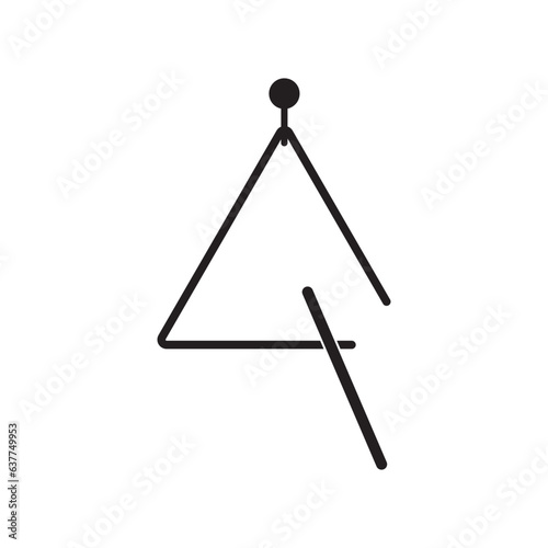 Triangle musical icon vector