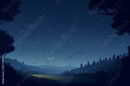 night forest landscape made by midjourney