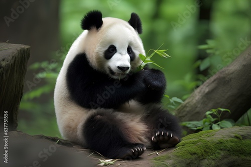 giant panda eating bamboo made by journey © Teo