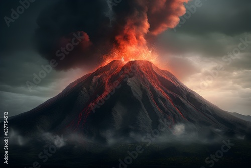volcano made by midjourney	 photo