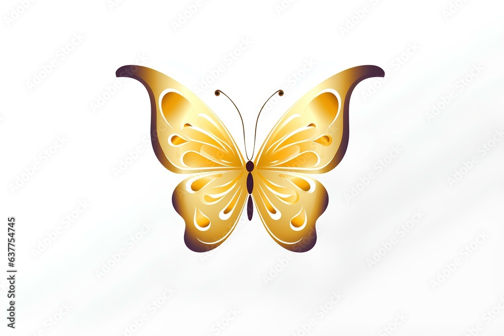 golden butterfly on white background made by midjourney golden butterfly on white background made by midjourney