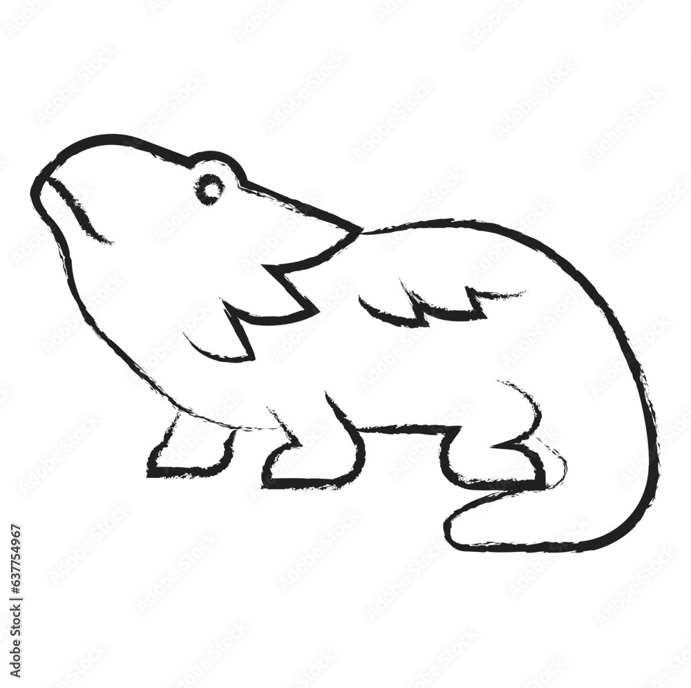 Fototapeta premium Hand drawn Bearded Dragon icon