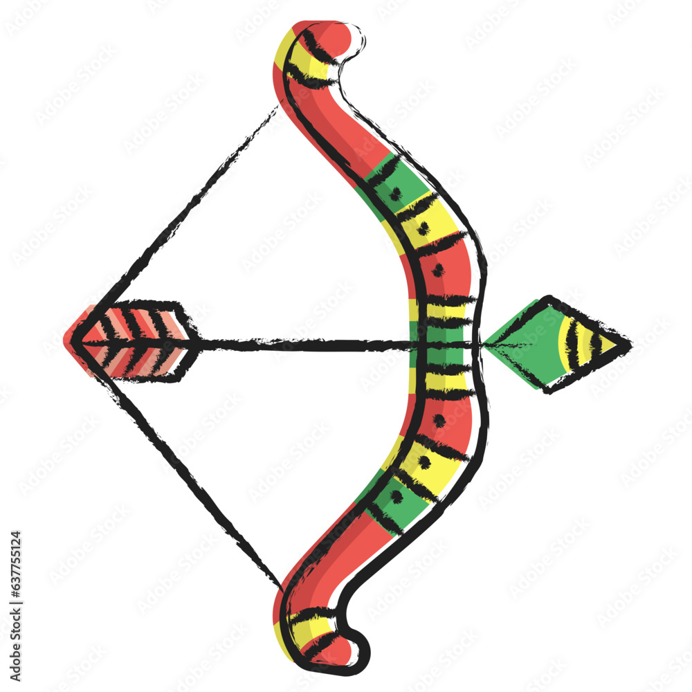 Obraz premium Hand drawn Bow and arrow icon