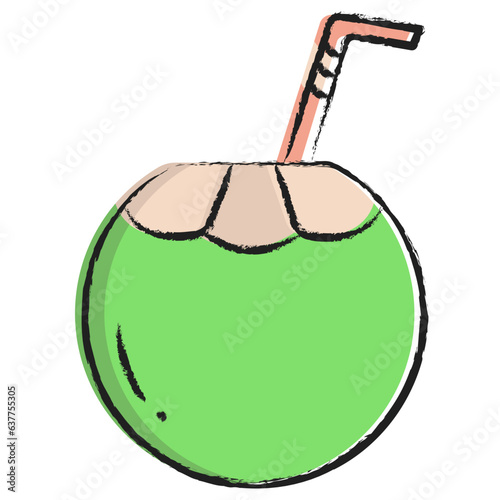Hand drawn Tender Coconut icon