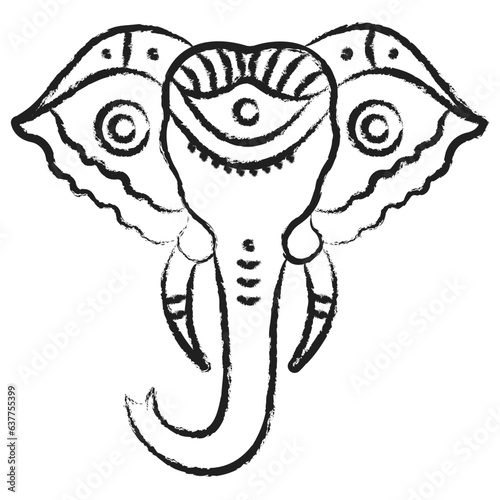 Hand drawn Dussara Elephant icon photo