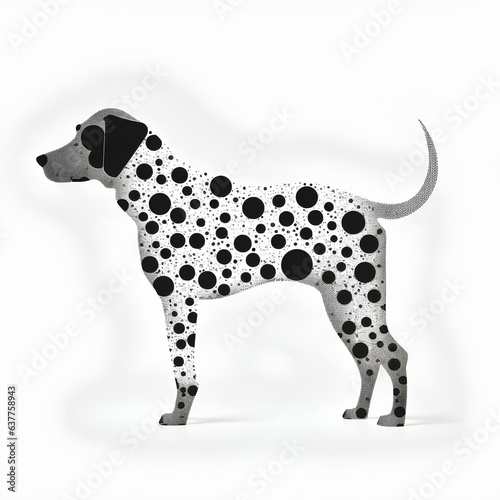 black and white dog made by midjourney