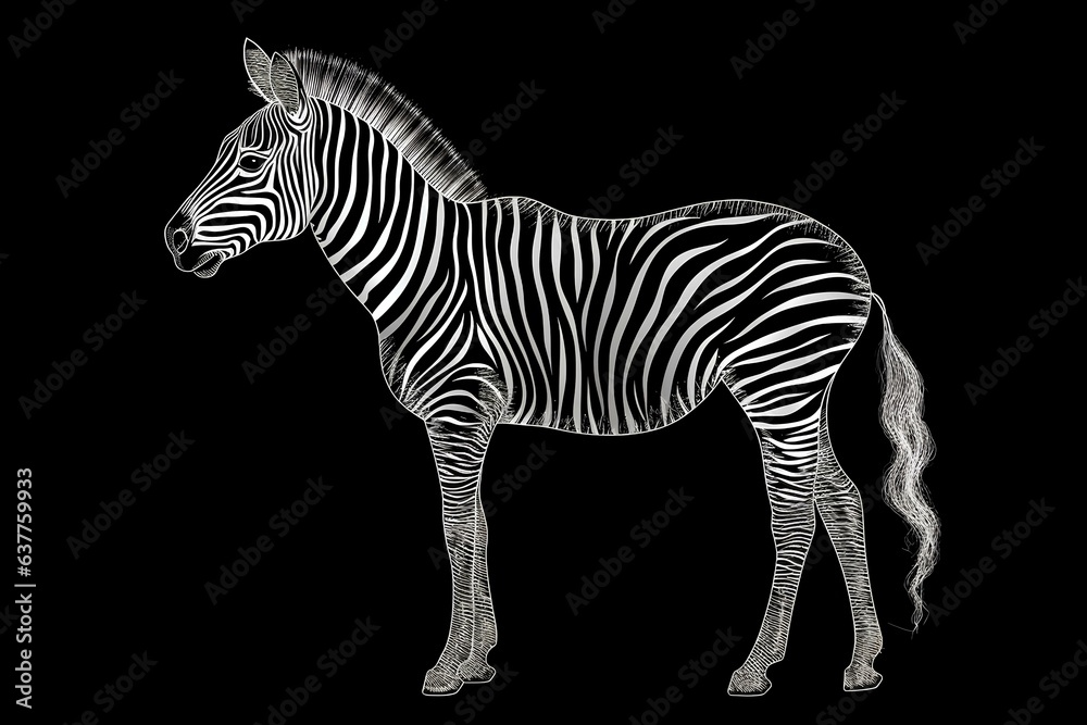 Fototapeta premium zebra isolated on white made by midjourney