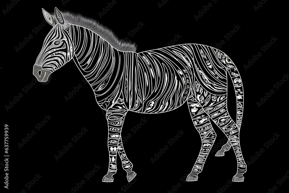 Naklejka premium zebra vector illustration made by midjourney