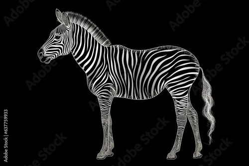 zebra isolated on white made by midjourney
