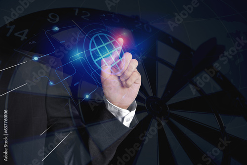 Metaverse Virtual Technology. Worldwide Business. Megatrends on Internet for Telecommunication.