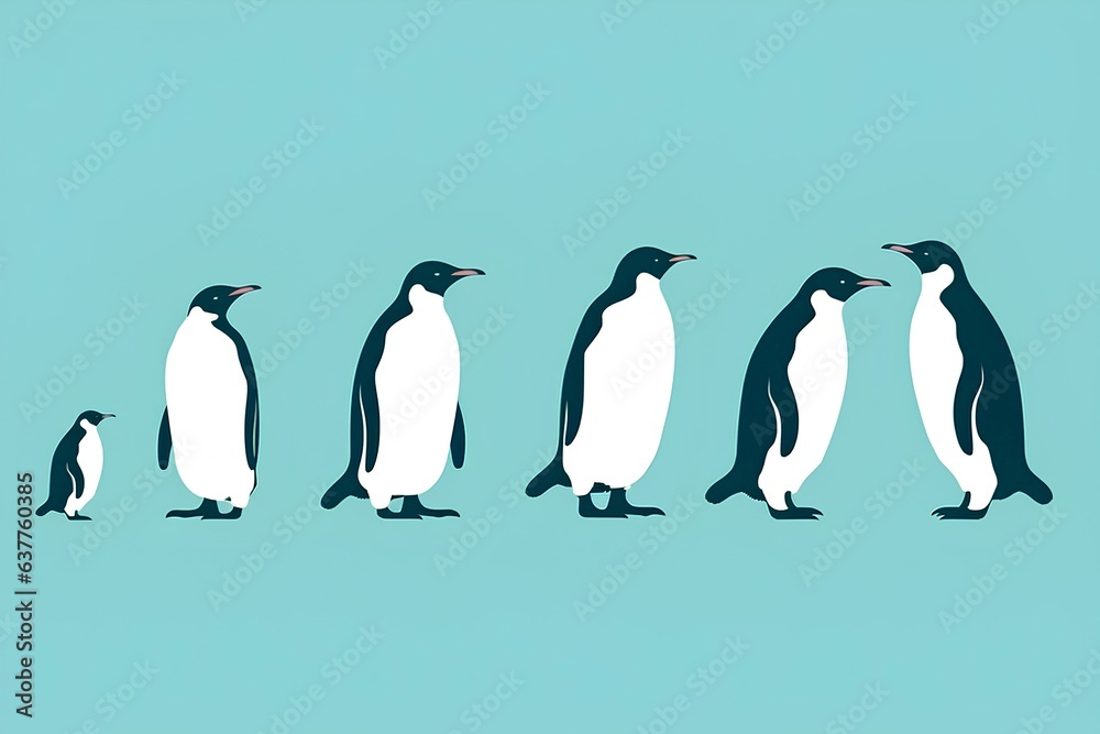 Fototapeta premium penguins on the beach made by midjourney