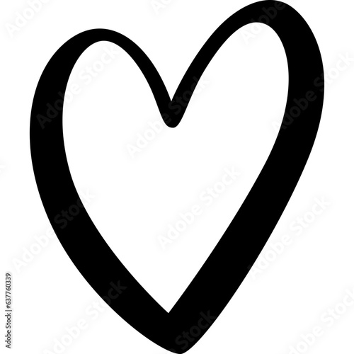 hand drawn heart line art