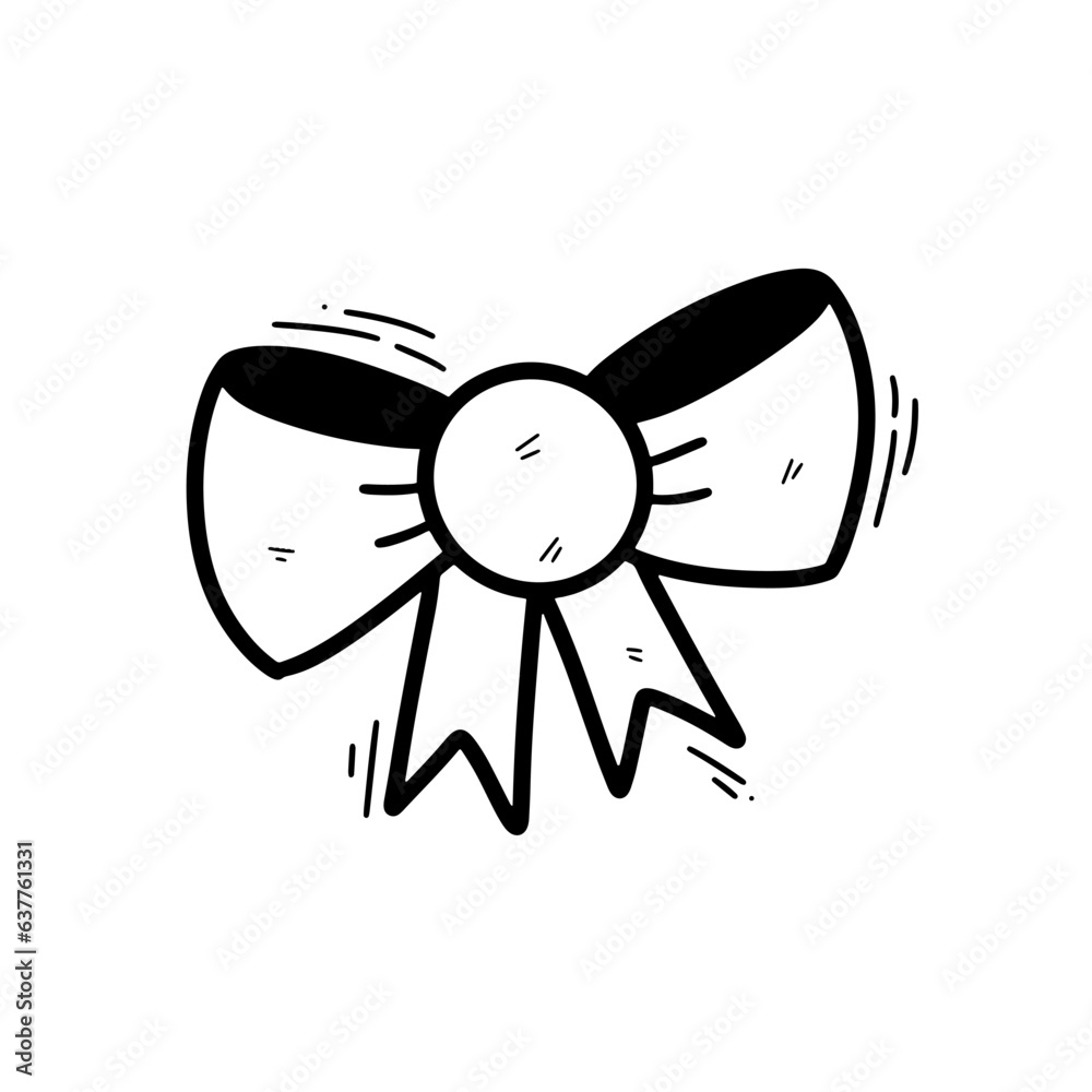 Hand Drawn Ribbon Illustration. Doodle Vector. Isolated on White Background - EPS 10 Vector Hand Drawn Ribbon Illustration. Doodle Vector. Isolated on White Background - EPS 10 Vector