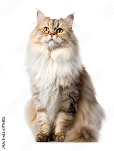 Photo of a Siberian cat isolated on a white background