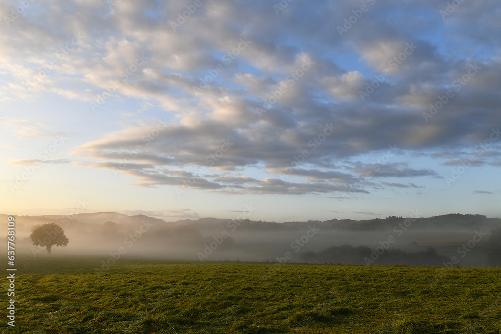 clouds over the field