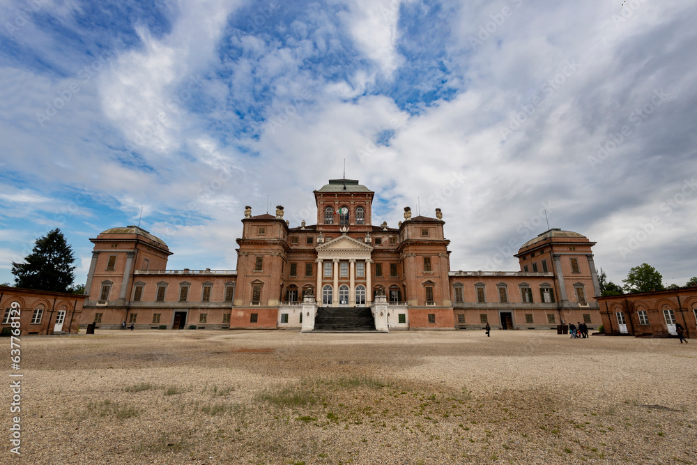 RACCONIGI, ITALY, MAY 14, 2023 - View of the Castle of Racconigi, province of Cuneo, Piedmont, Italy RACCONIGI, ITALY, MAY 14, 2023 - View of the Castle of Racconigi, province of Cuneo, Piedmont, Italy