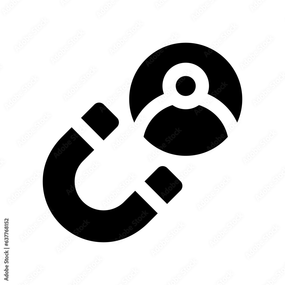 magnet glyph icon. vector icon for your website, mobile, presentation, and logo design. magnet glyph icon. vector icon for your website, mobile, presentation, and logo design.
