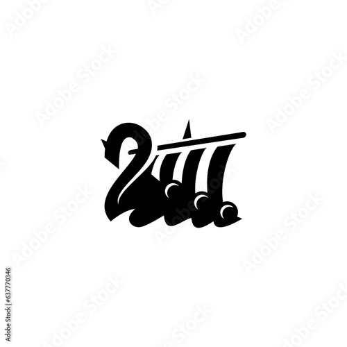 viking sailing ship vector design on white background