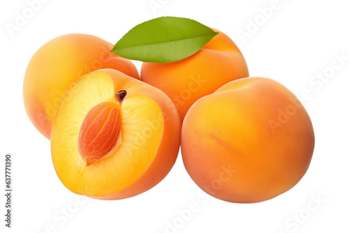 Apricots Isolated Transparent Background - Generative AI