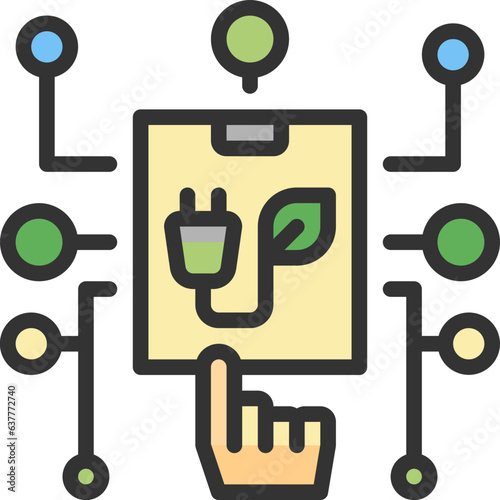 digitalization for power management color style icons