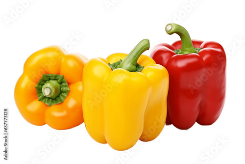 Stampa su tela Colorful Bell Peppers Isolated on Transparent Background - Generative AI