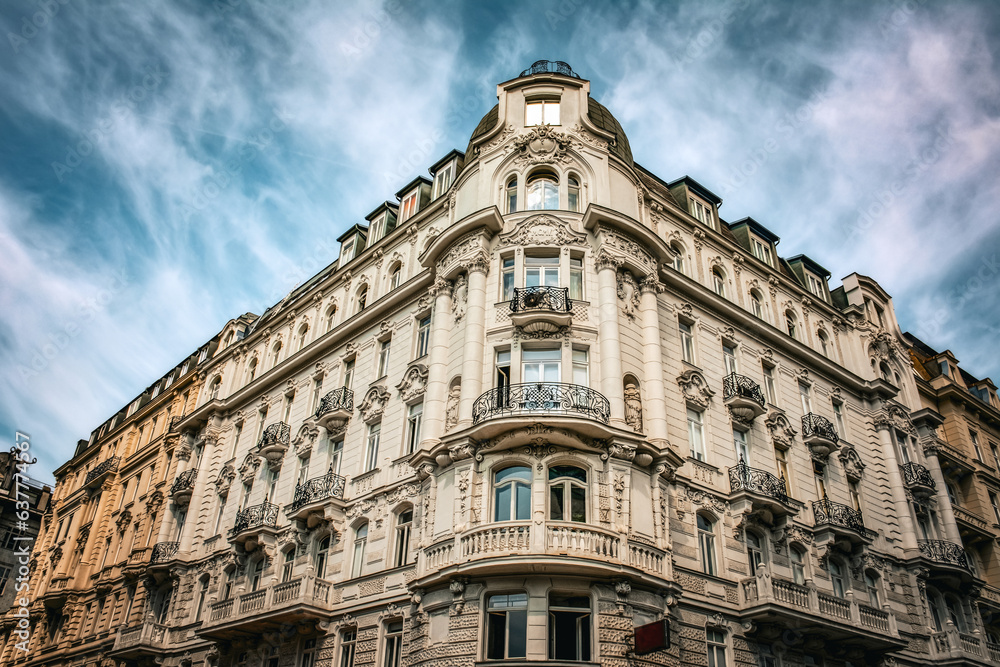 Classical Corner Buildings of Vienna, Austria