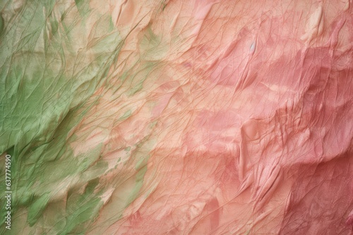 A colorful paper close-up with vibrant pink and green tones