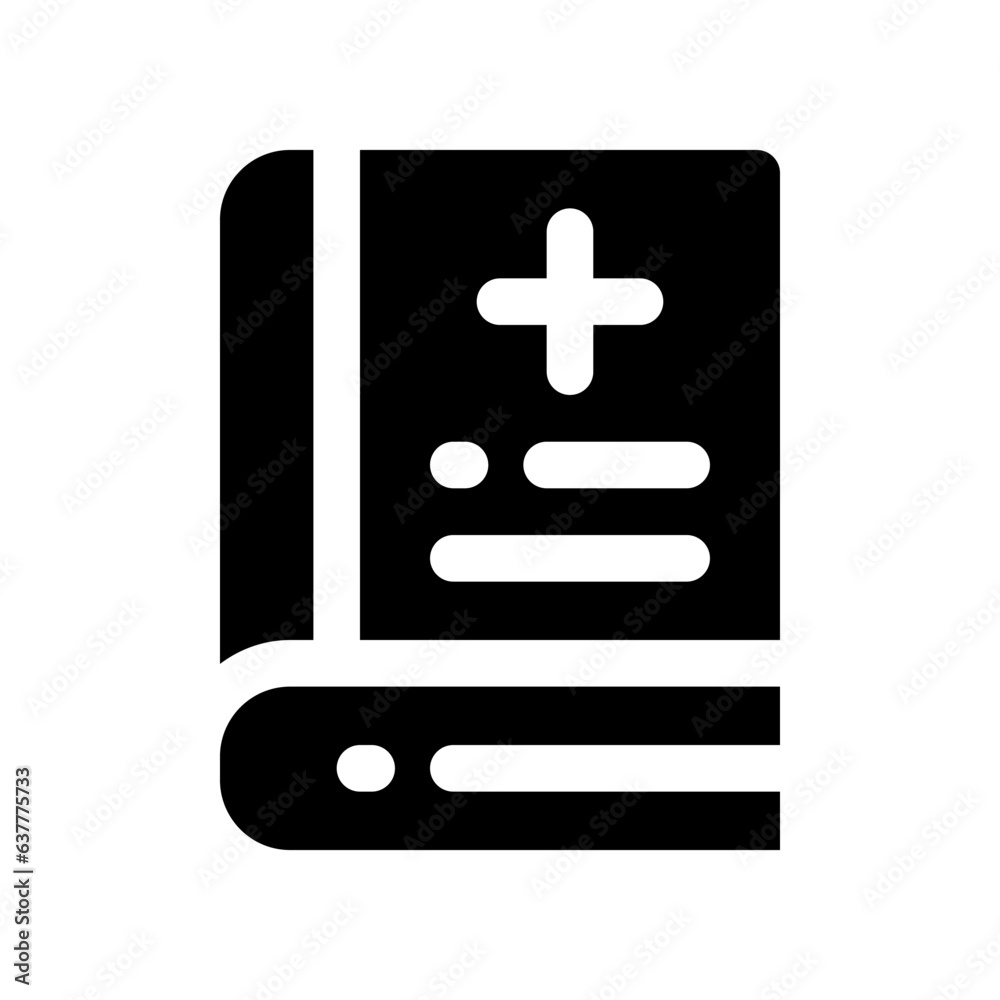 Fototapeta premium medical book glyph icon. vector icon for your website, mobile, presentation, and logo design.
