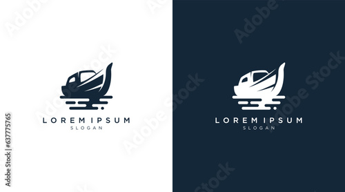 Modern boat logo design. Motor boat, yacht, ship icon