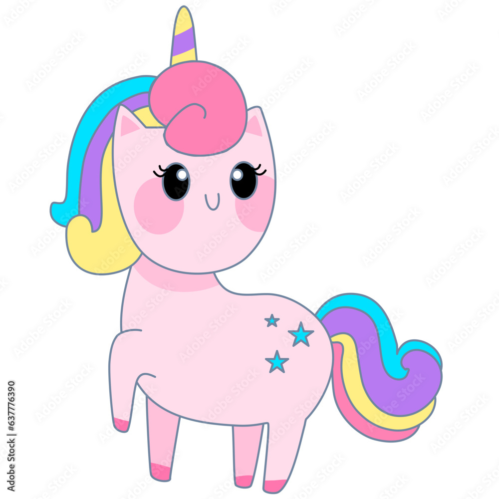 Fototapeta premium unicorn cartoon vector for decoration , design , illustration , sticker