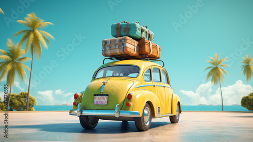 Car with luggage on the roof © Johnu