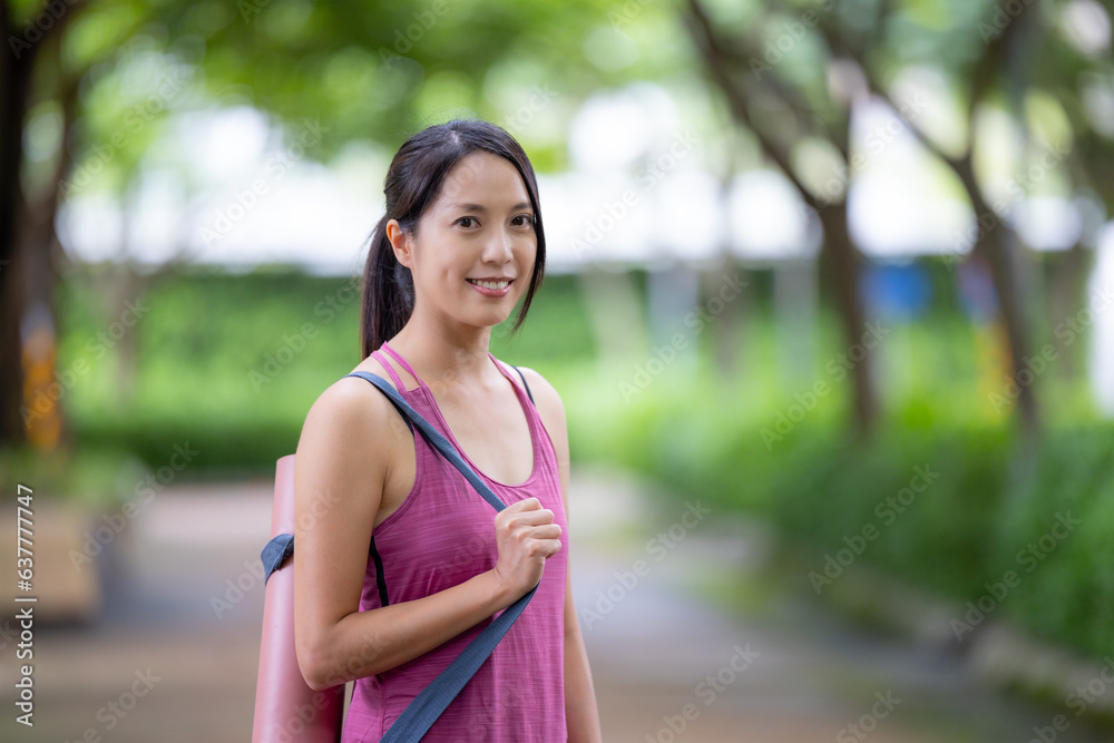 Sport woman smile to camera at park Sport woman smile to camera at park