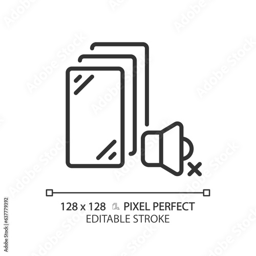 2D pixel perfect editable soundproof fibreglass black icon, isolated vector, soundproofing thin line illustration.
