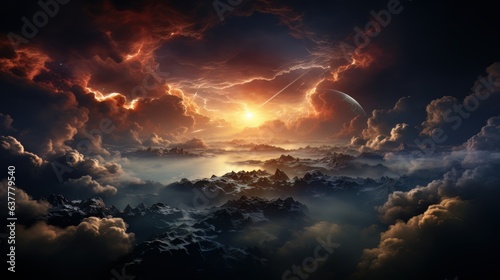 sunset in the mountains