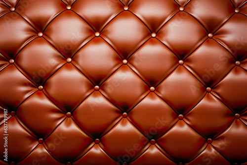 Sophisticated Brown Leather Close-Up Luxurious Rhombic Stitching and Elegance in Textured Background. created with Generative AI