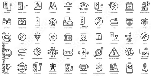 Charging icons set design vector