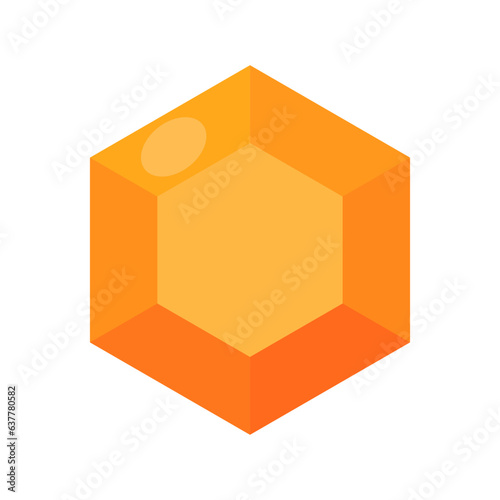 Orange gem icon. Jewel. Vector.