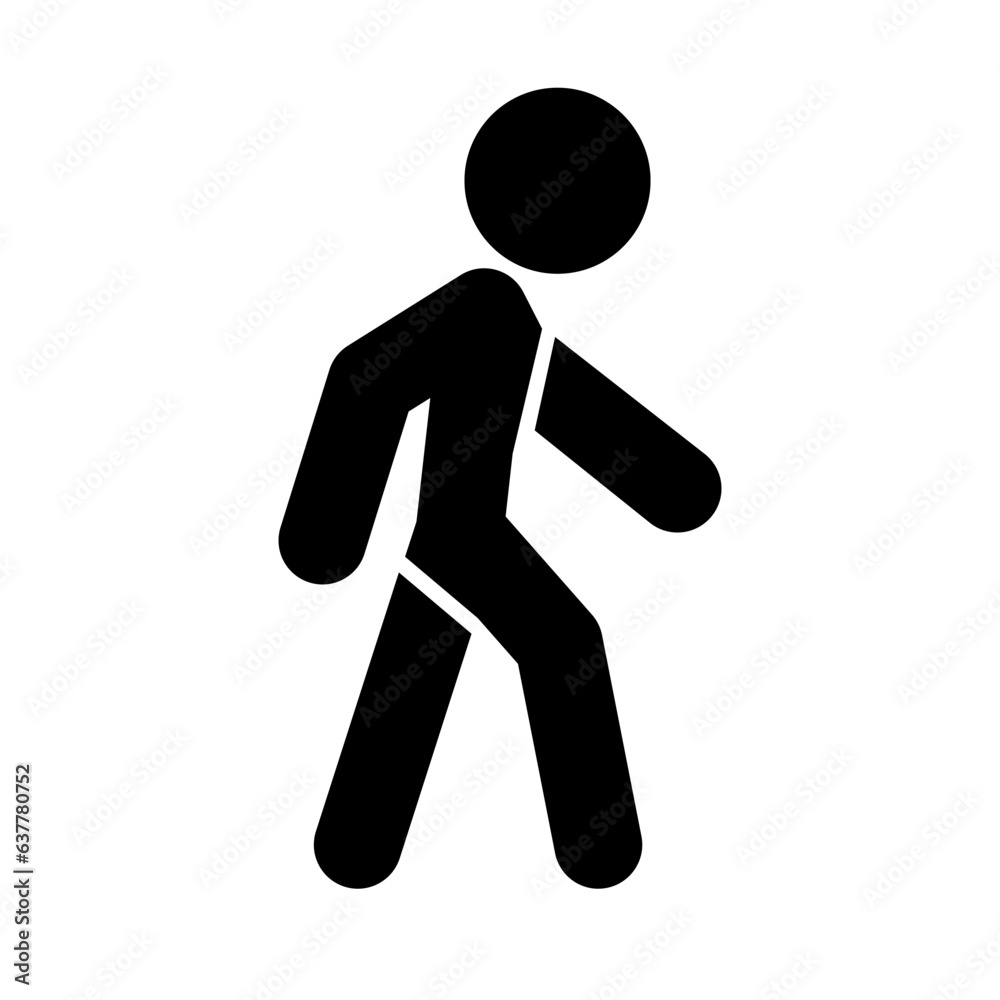 Person walking slowly Icon. Pedestrian. Vector.