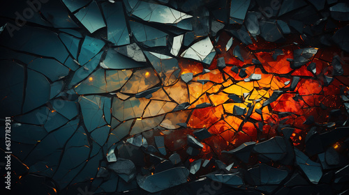 Multi Colored Broken Exploded Glass Shattered Creative Background AI Generative