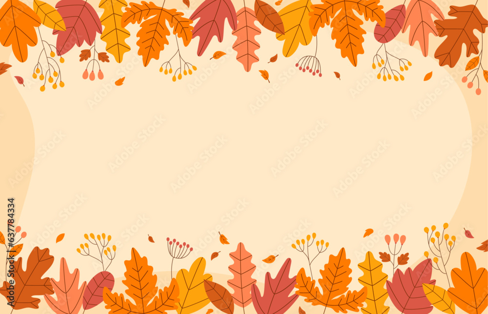 Illustration of natural autumn themed background