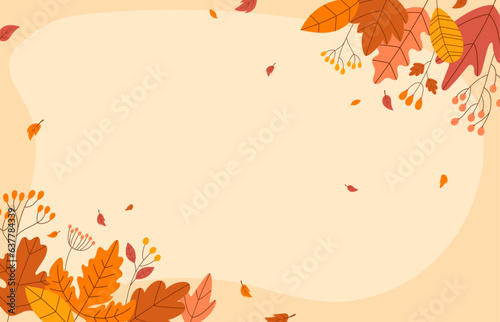 Illustration of natural autumn themed background