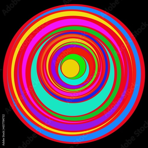 Circles arranged in a row to form a rectangle with a black background, design, square pattern, fabric pattern, pattern for use as background.