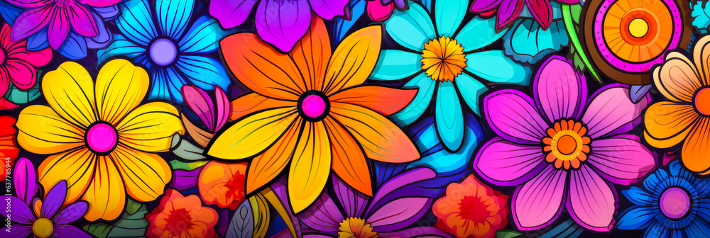 Bunte Blumen, generiert mit KI Bunte Blumen, generiert mit KI