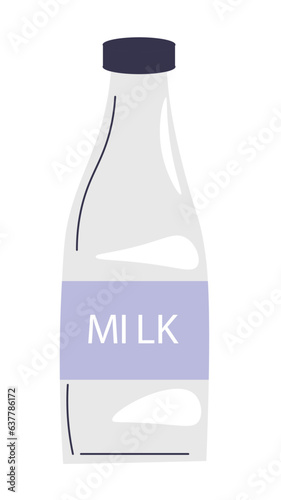 Milk in bottle, farm organic products and meal